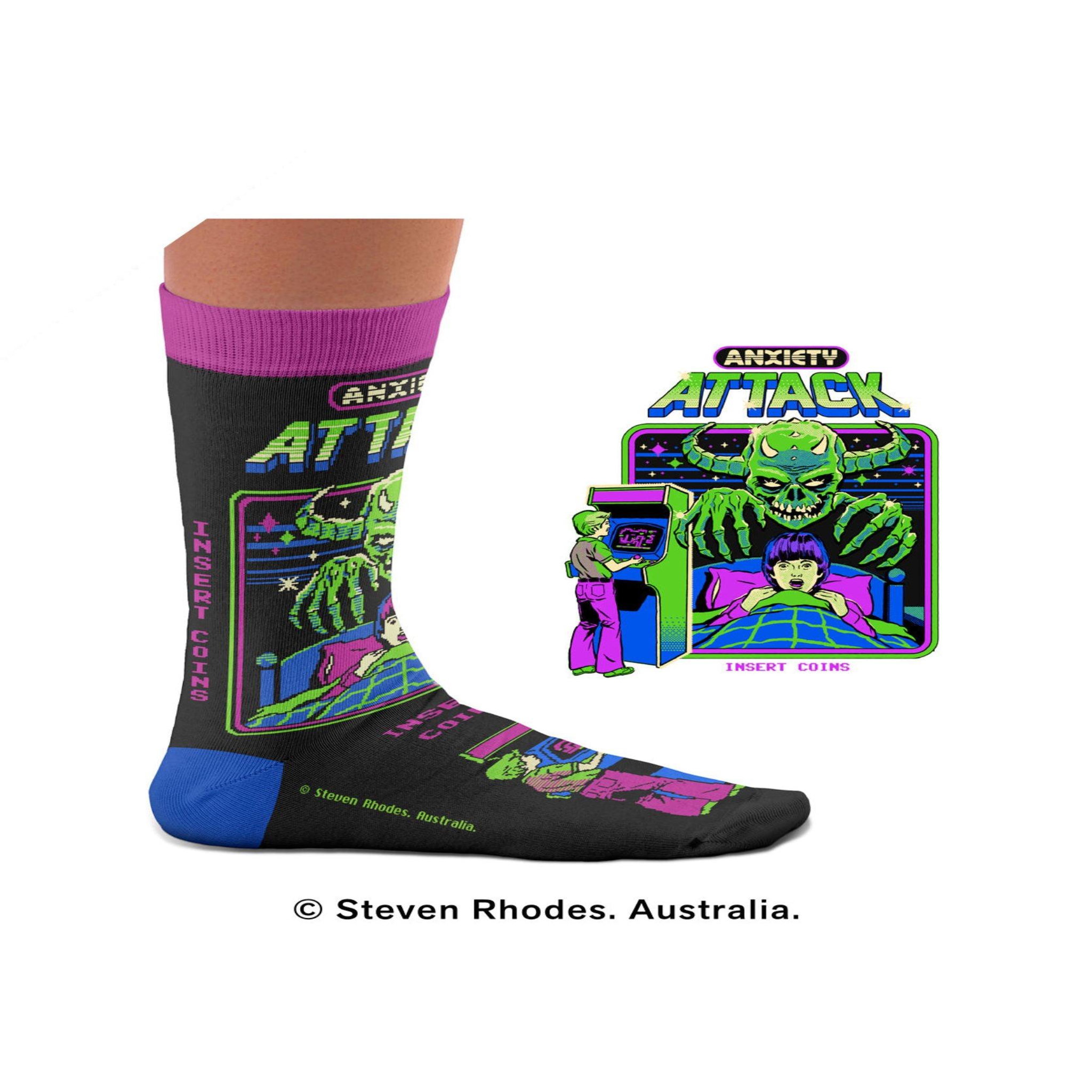 Voir la diapositive 2 : SOCK AFFAIRS Chaussettes anxiety attack, steven rhodes