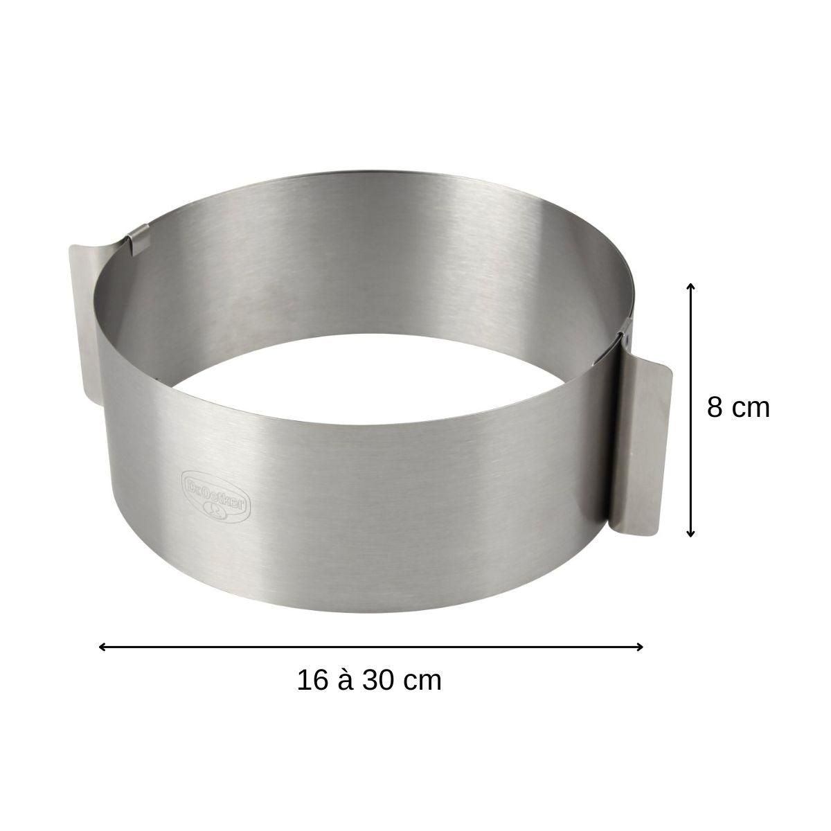 DR.OETKER Cercle à pâtisserie en acier inoxydable extensible de 16 à 30 cm Dr. Oetker Varino