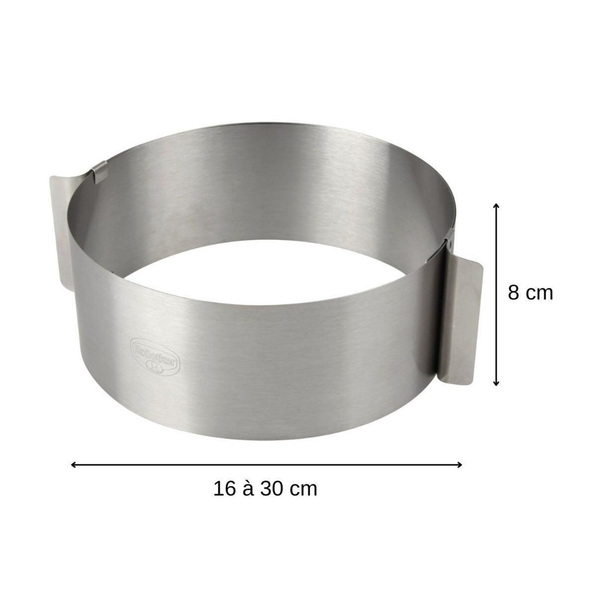 DR.OETKER Cercle à pâtisserie en acier inoxydable extensible de 16 à 30 cm Dr. Oetker Varino
