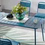 CONCEPT USINE Table en acier 6 places bleue BERGAME