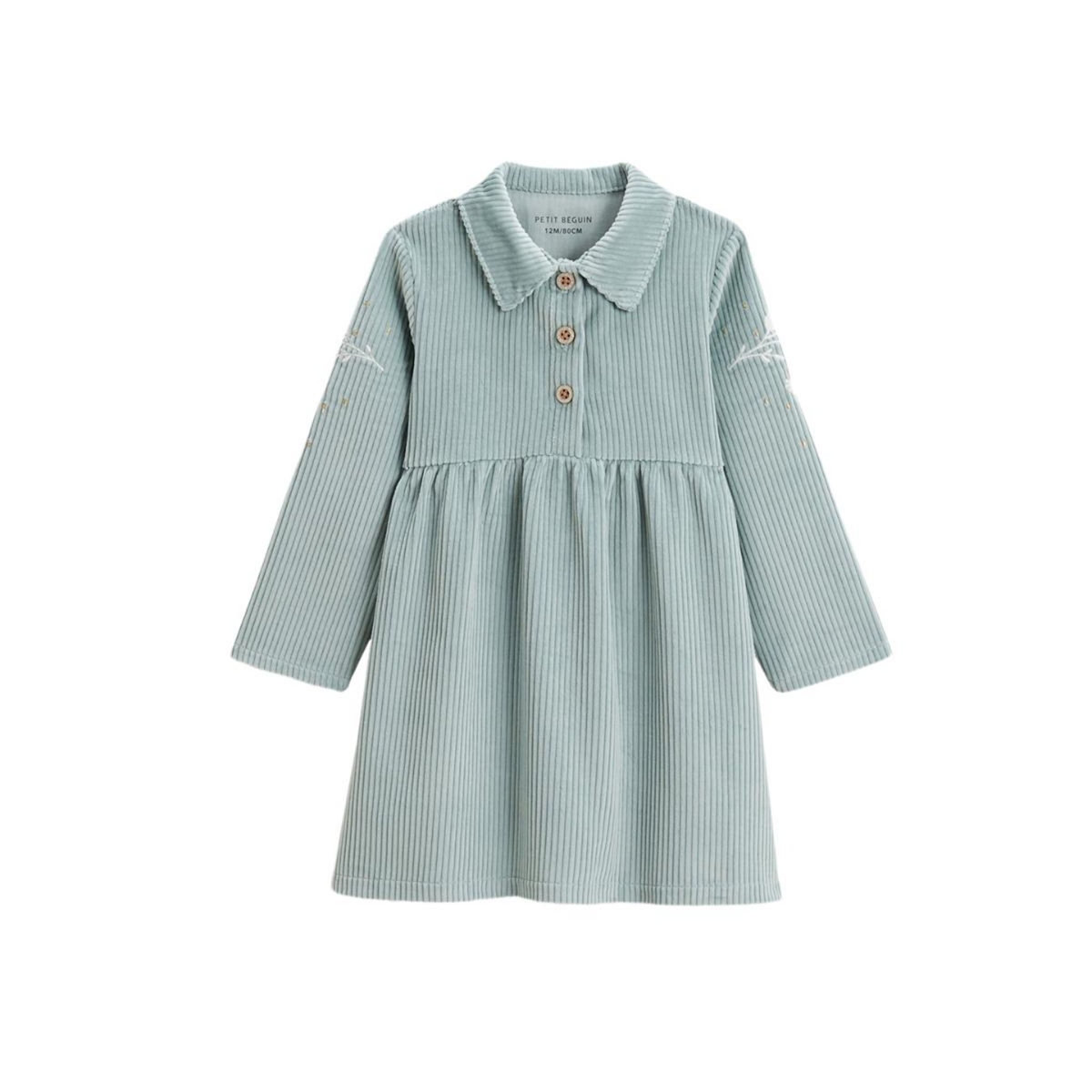 Petit Béguin Robe bébé en velours côtelé Alma