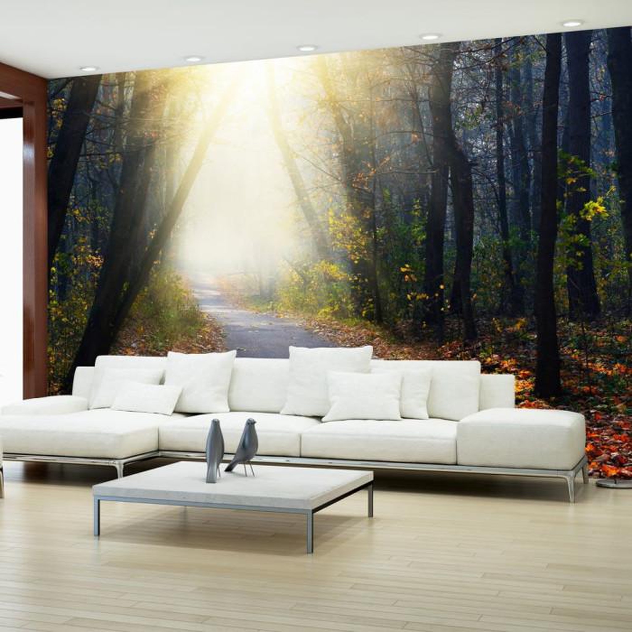 Paris Prix Papier Peint  Road Through the Forest. Coloris disponibles : Multicolore