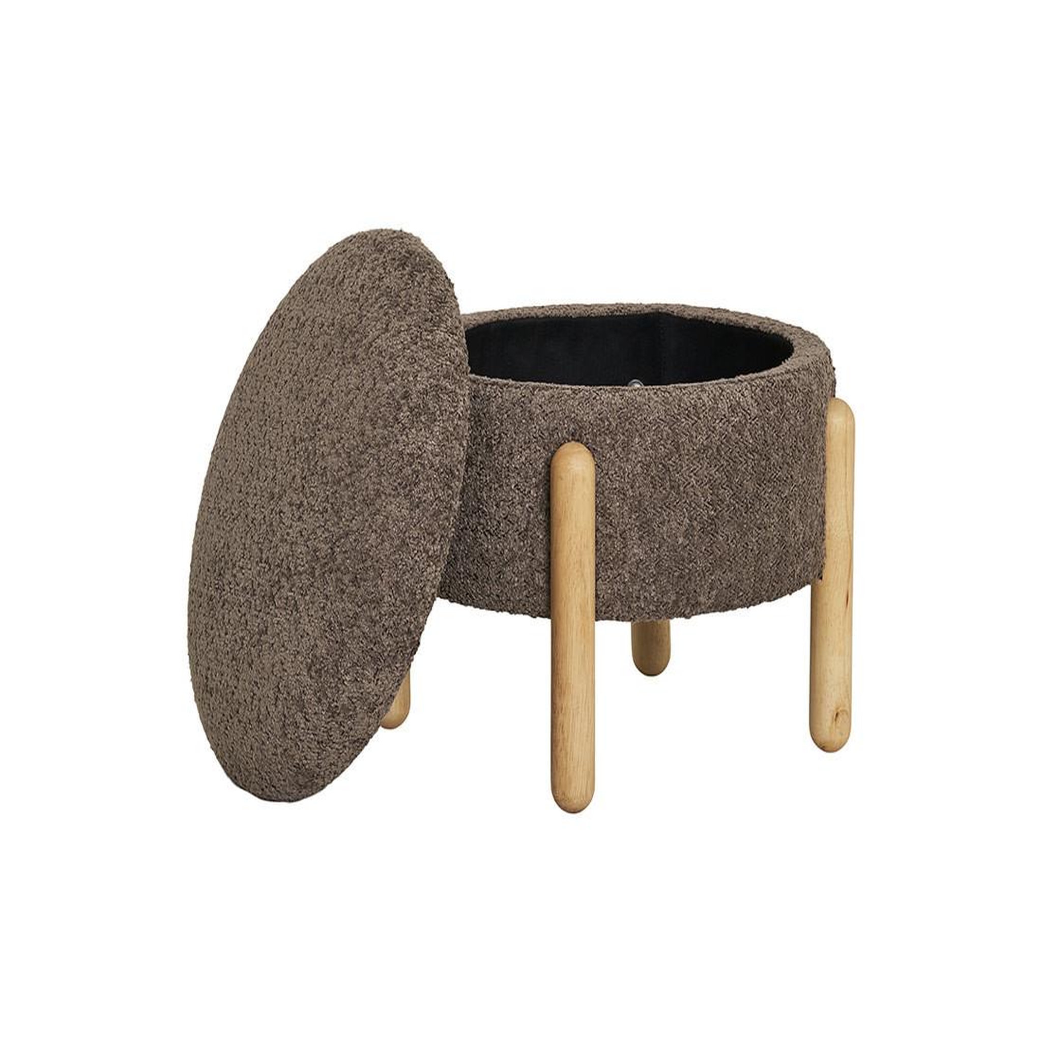 Voir la diapositive 3 : LISA DESIGN Rosie - pouf - en tissu bouclette