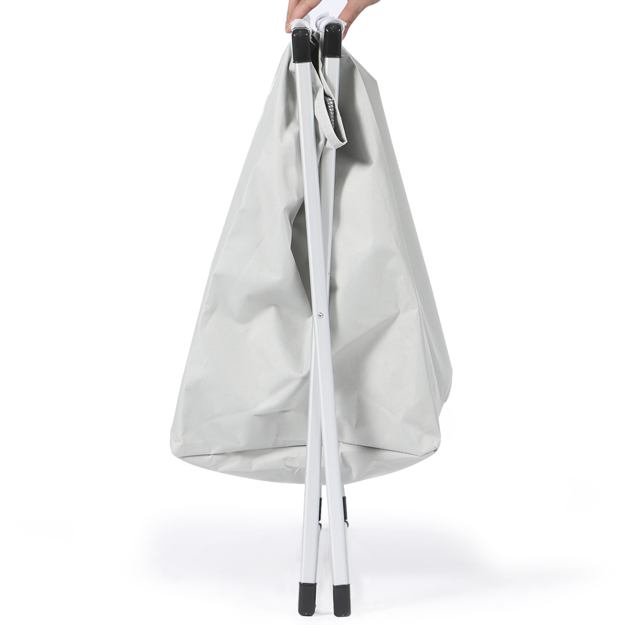 Voir la diapositive 5 : ID MARKET Panier à linge 3 compartiments pliable gris