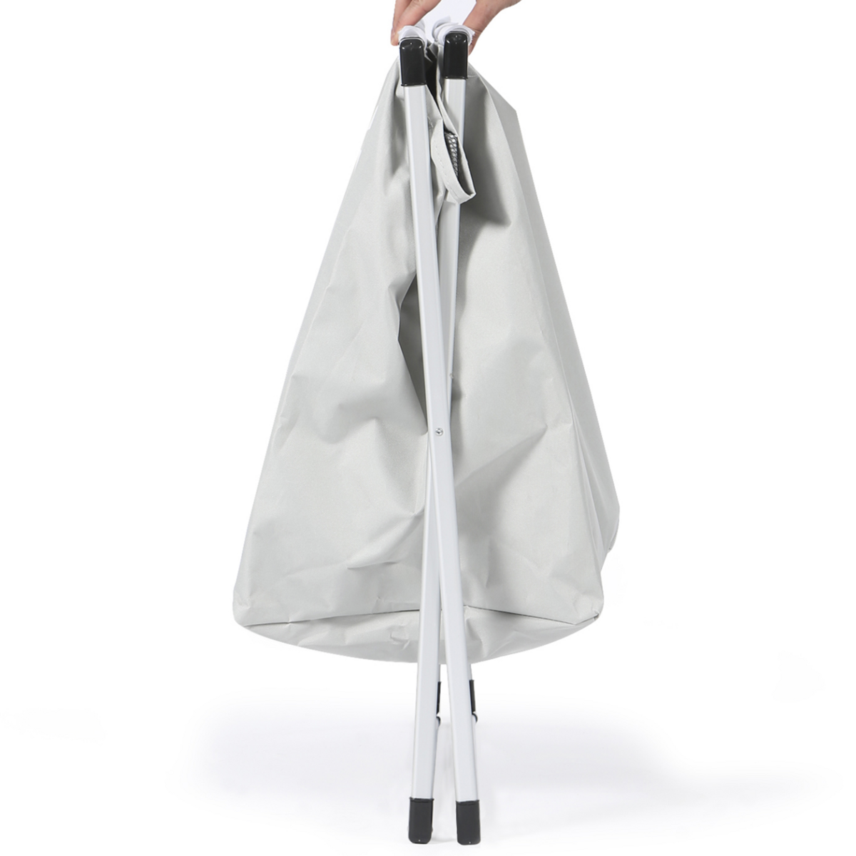 ID MARKET Panier à linge 3 compartiments pliable gris