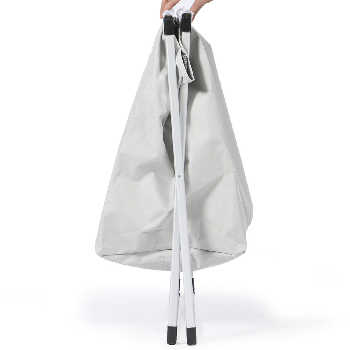 ID MARKET Panier à linge 3 compartiments pliable gris