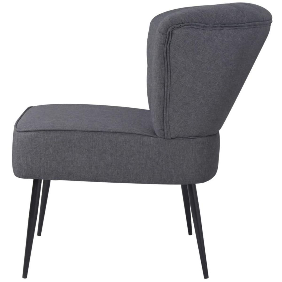 VIDAXL Chaise de cocktail gris fonce tissu