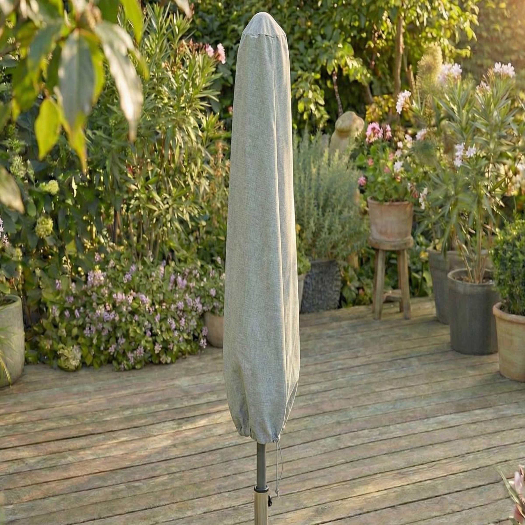 Voir la diapositive 2 : Jardiline Housse de protection cover garden pour parasol droit jusqu'à ø 4 m - livrée avec une tige de pose - jardiline