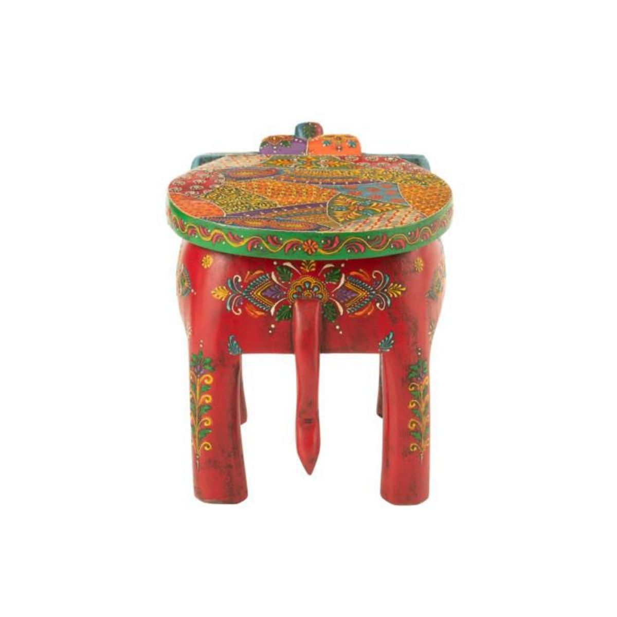 Paris Prix Tabouret Éléphant en Bois  Delhi  35cm Multicolore