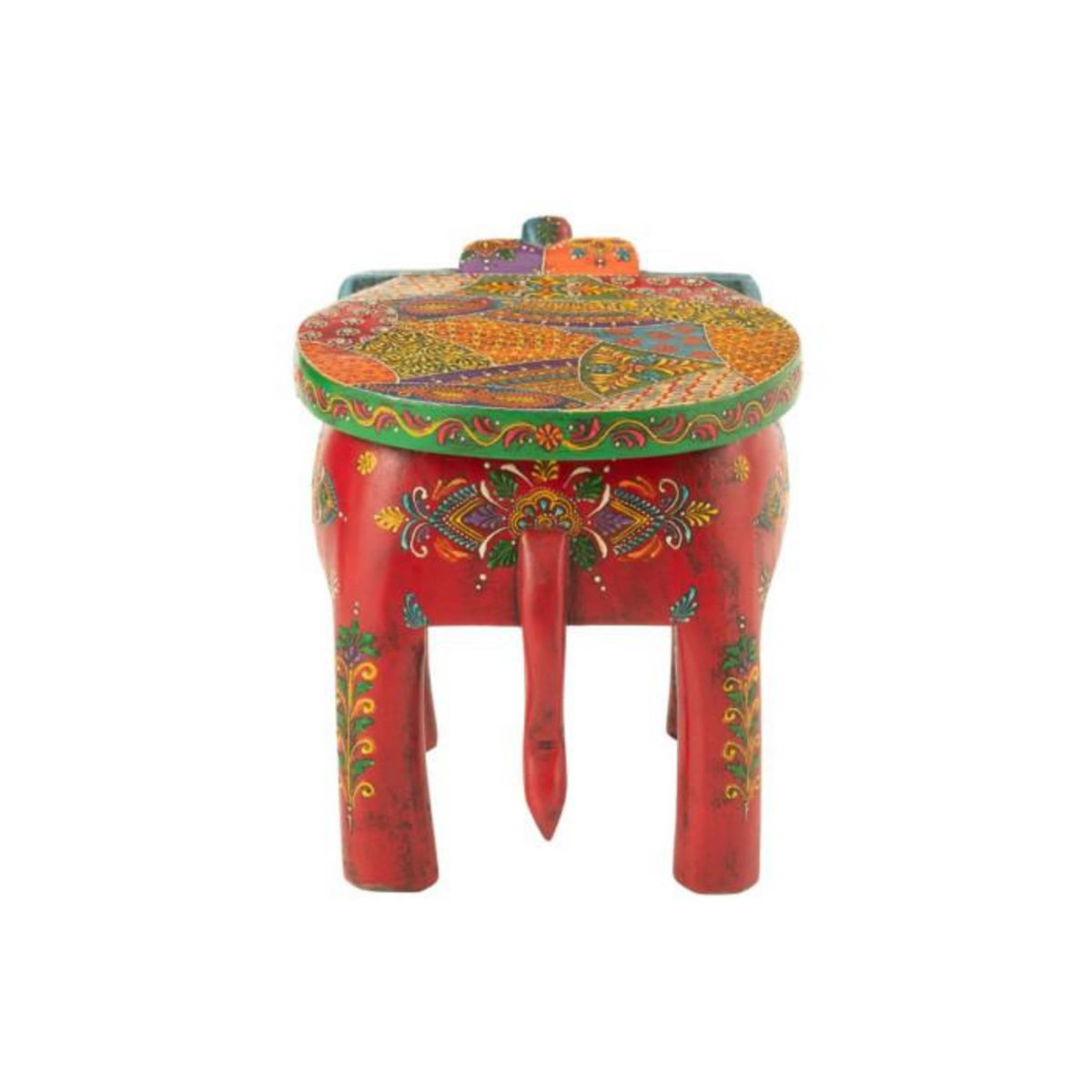 Paris Prix Tabouret Éléphant en Bois  Delhi  35cm Multicolore