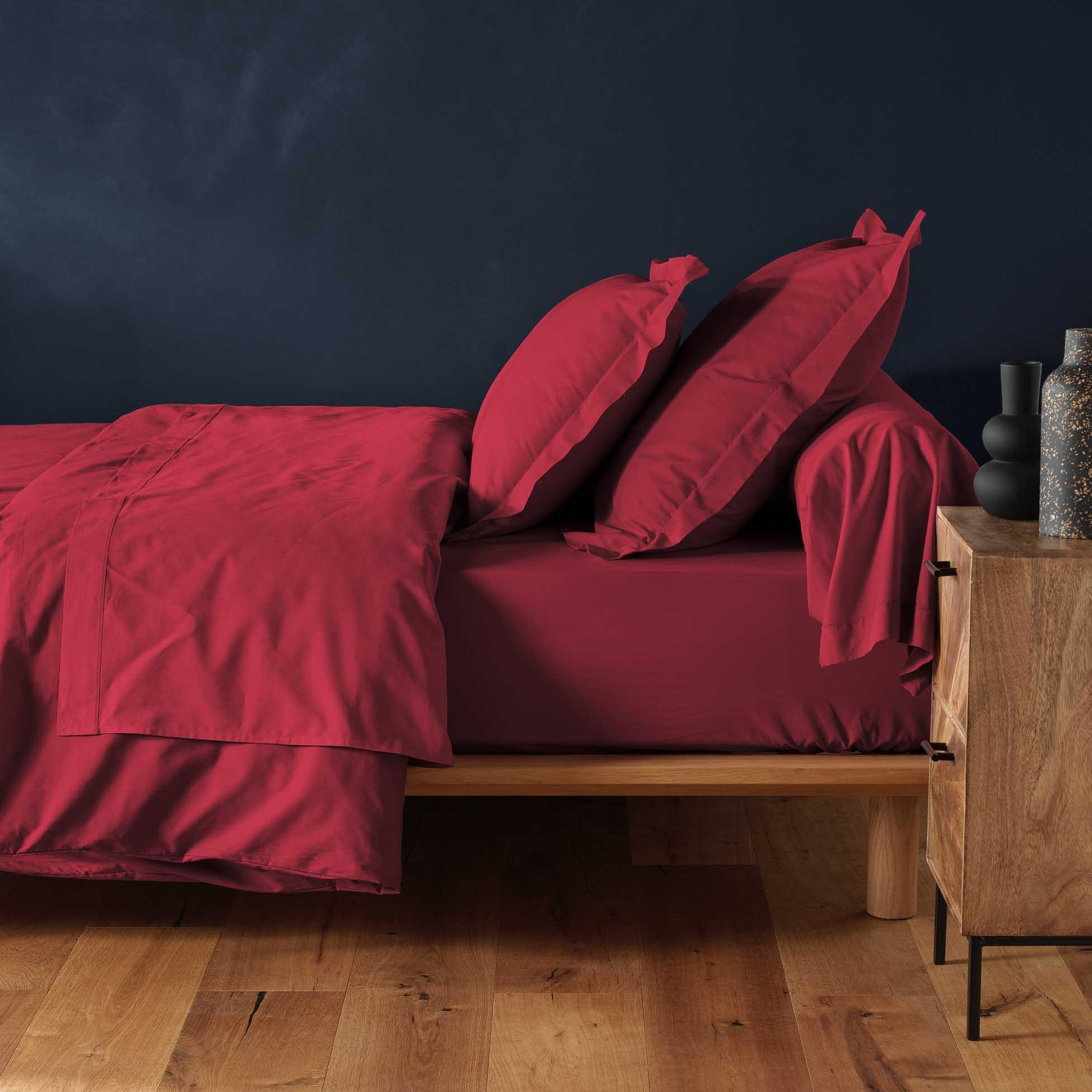 Voir la diapositive 3 : Eden Drap housse en coton line design et moderne