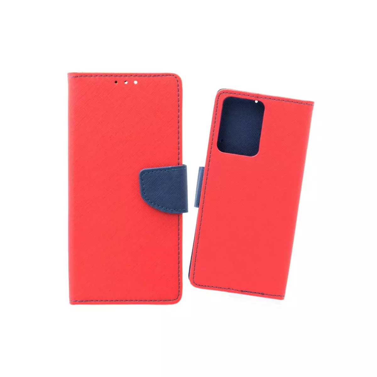 amahousse Housse Xiaomi Redmi Note 12 Pro 5G folio rouge texturé languette aimantée