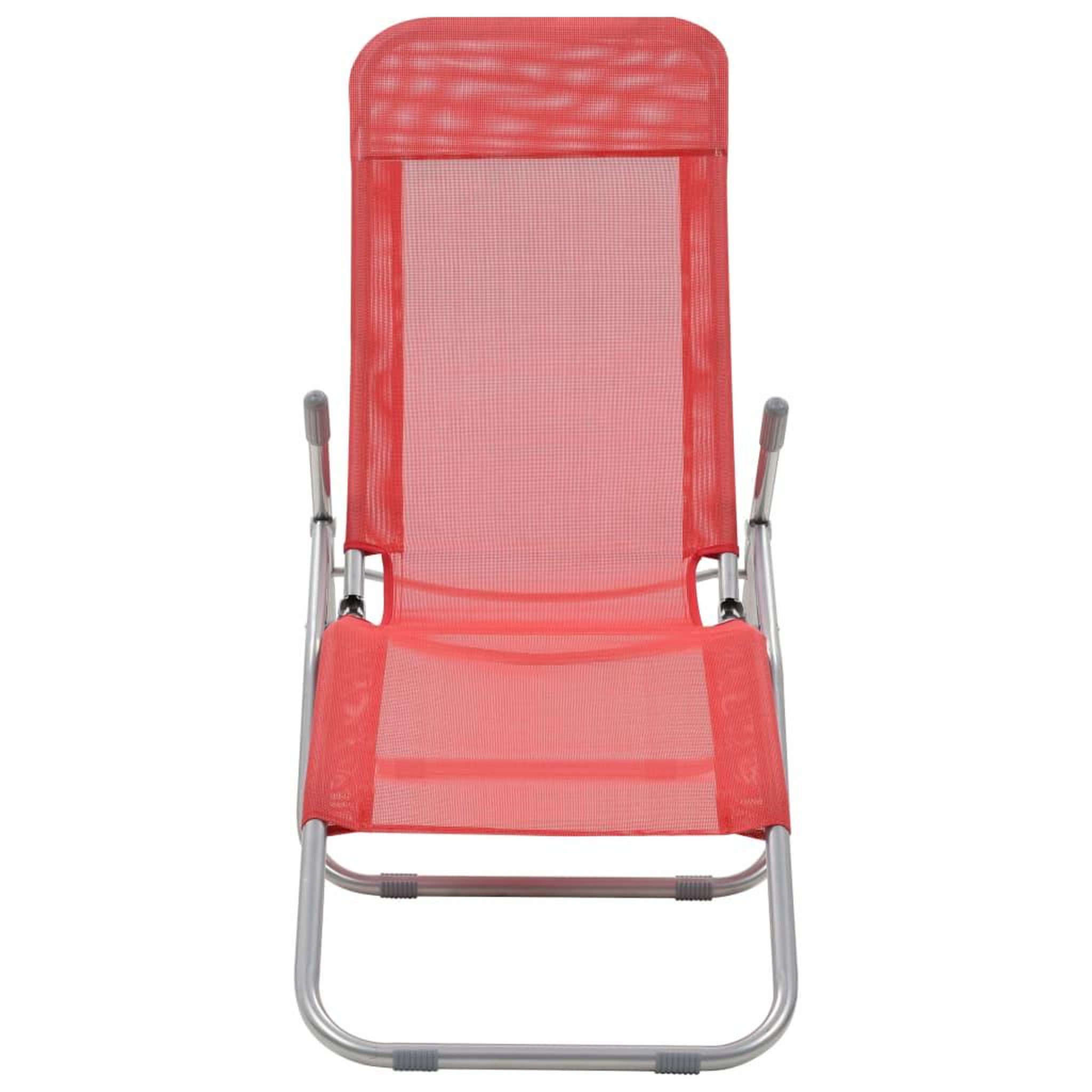 Voir la diapositive 3 : VIDAXL Chaises longues pliables lot de 2 Textilene Rouge