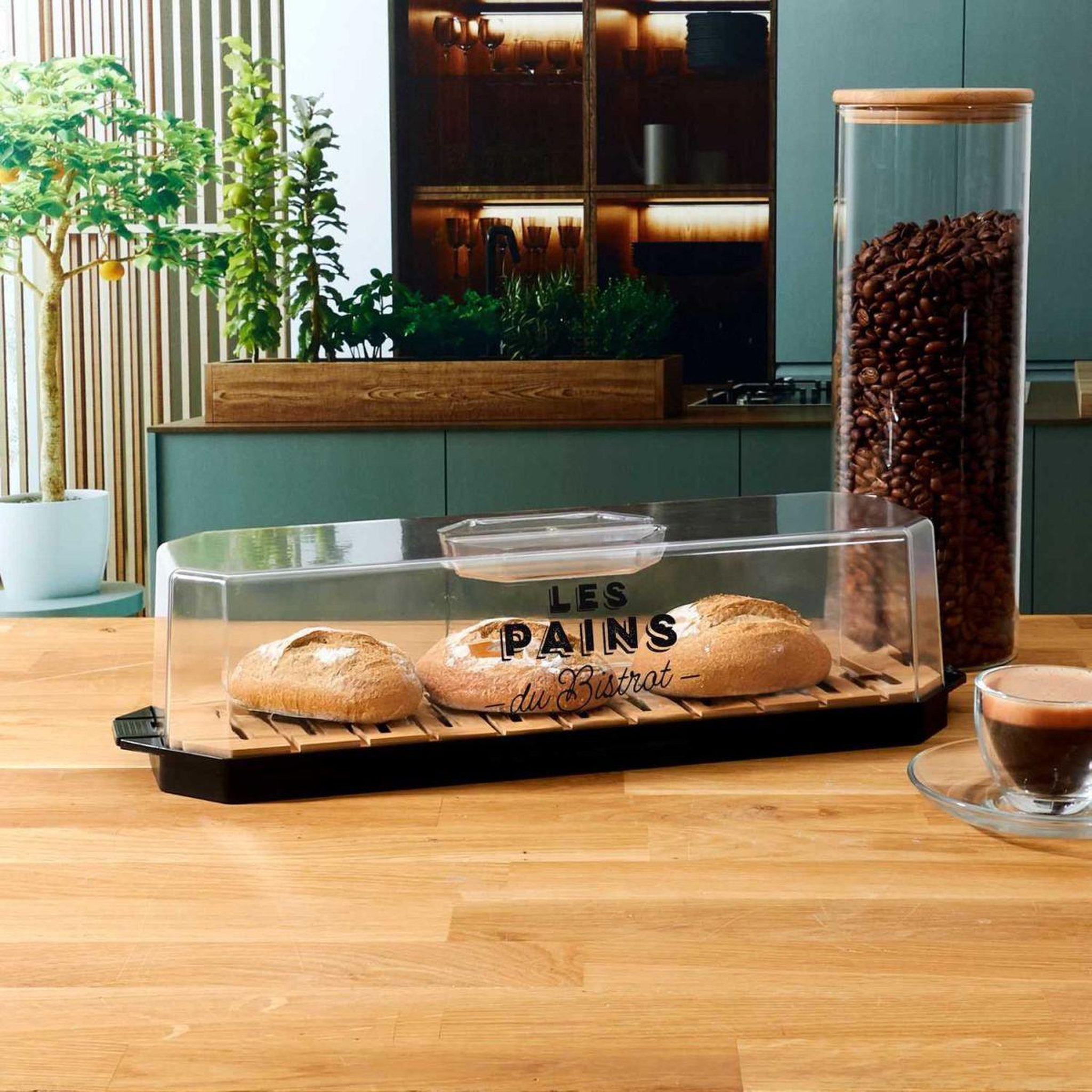 Voir la diapositive 5 : COOK CONCEPT Boîte à pain  bistrot  40cm transparent