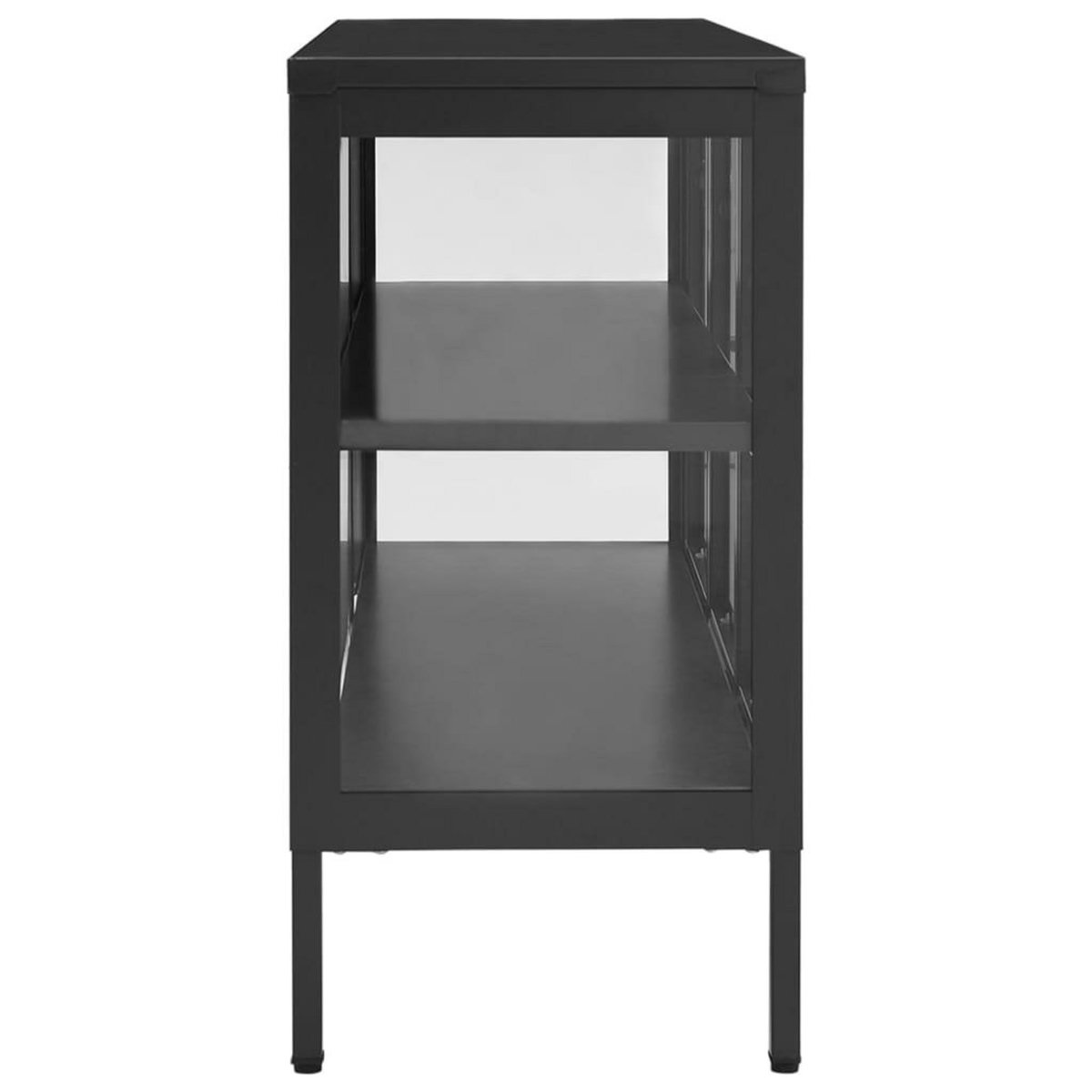 VIDAXL Buffet Anthracite 105x35x70 cm Acier et verre