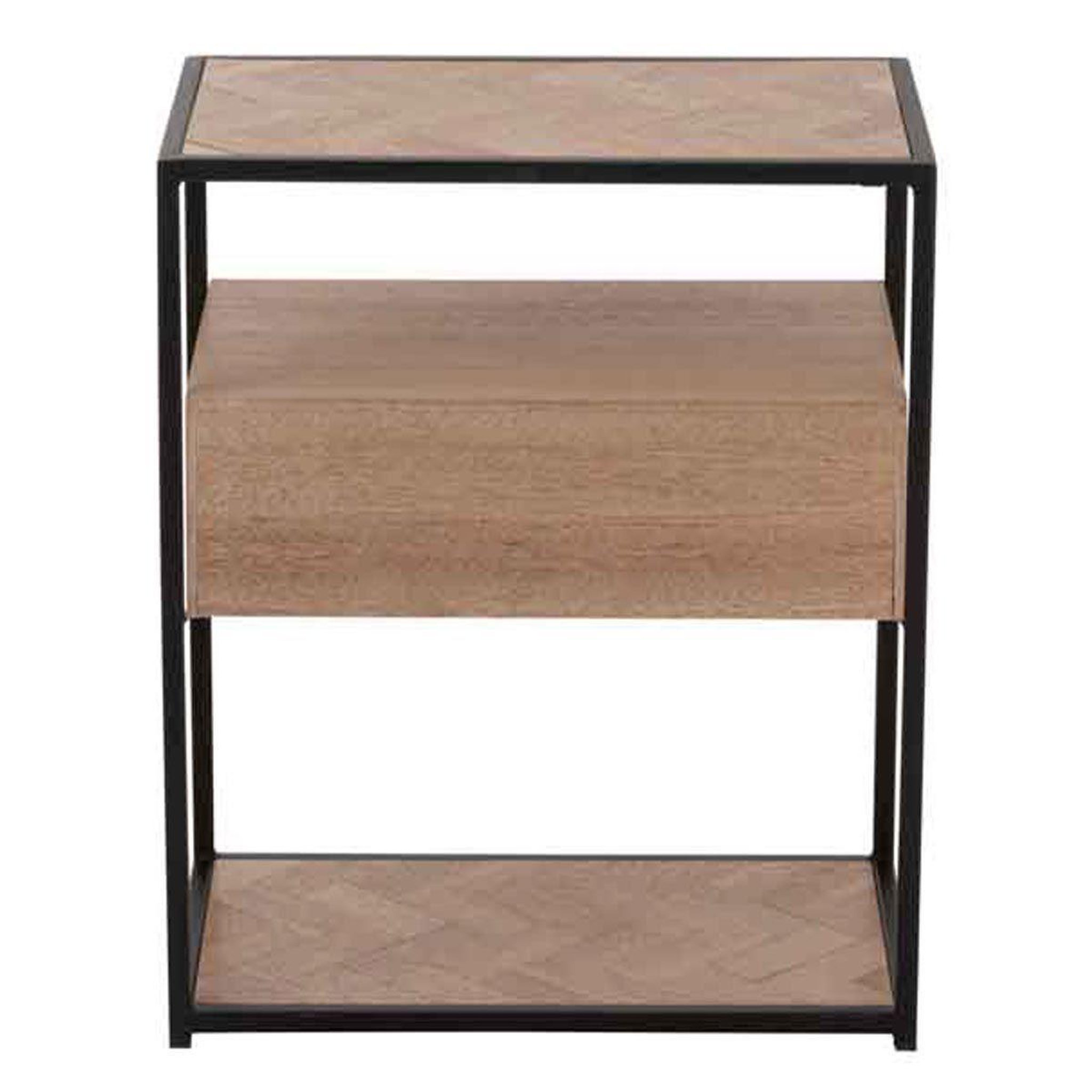 Voir la diapositive 4 : J-LINE Table d'appoint 1 tiroir  miraza  61cm naturel & noir
