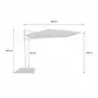 SWEEEK Parasol déporté carré 3x3m haut de gamme excentré inclinable rotatif à 360°