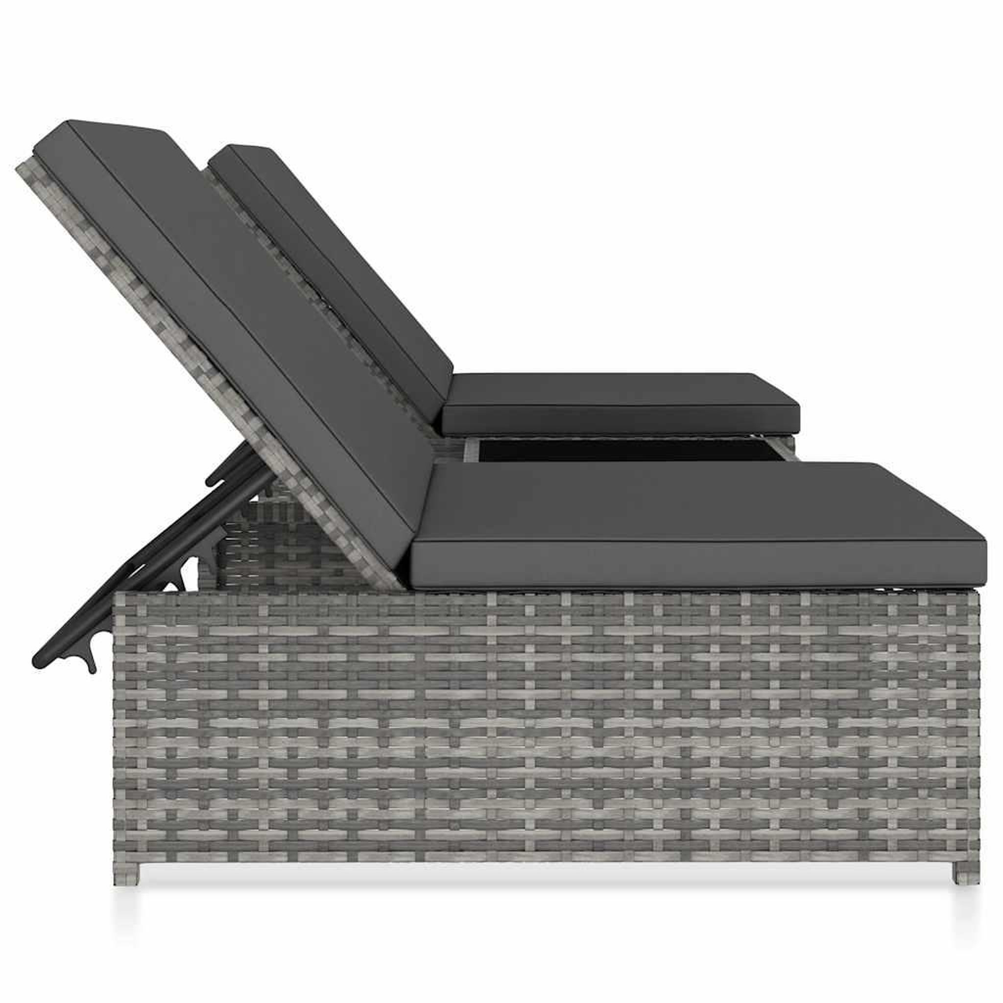 Voir la diapositive 3 : VIDAXL Chaises inclinables de jardin lot de 2 et table resine tressee