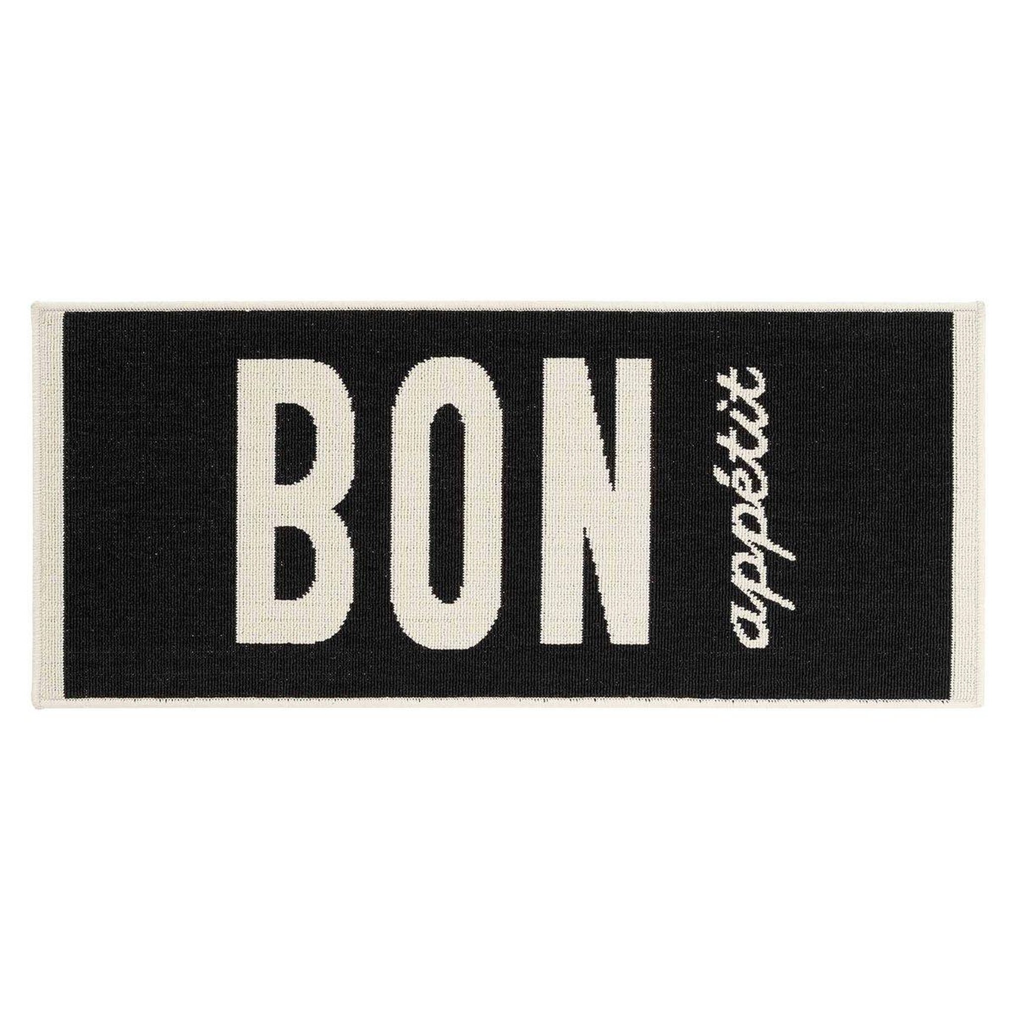 Douceur d'Intérieur Tapis de cuisine  appetito  50x120cm noir