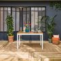 Voir la diapositive 2 : SWEEEK Table de jardin SENORA acacia avec coins arrondis, 6 places, 120 x 80 x 75 cm