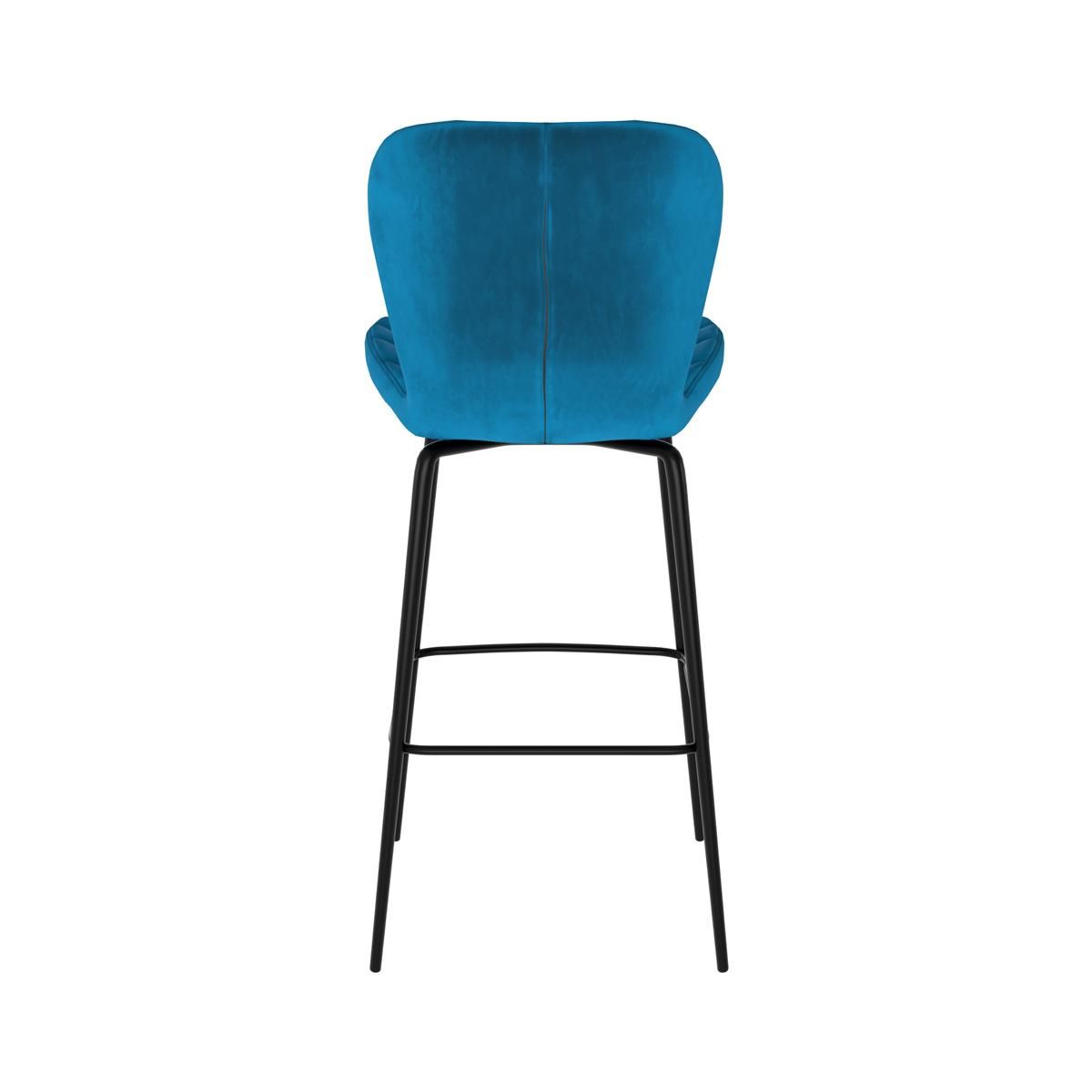 Rendez vous déco Lot de 2 chaises de bar 75 cm en velours bleu - Mazzia