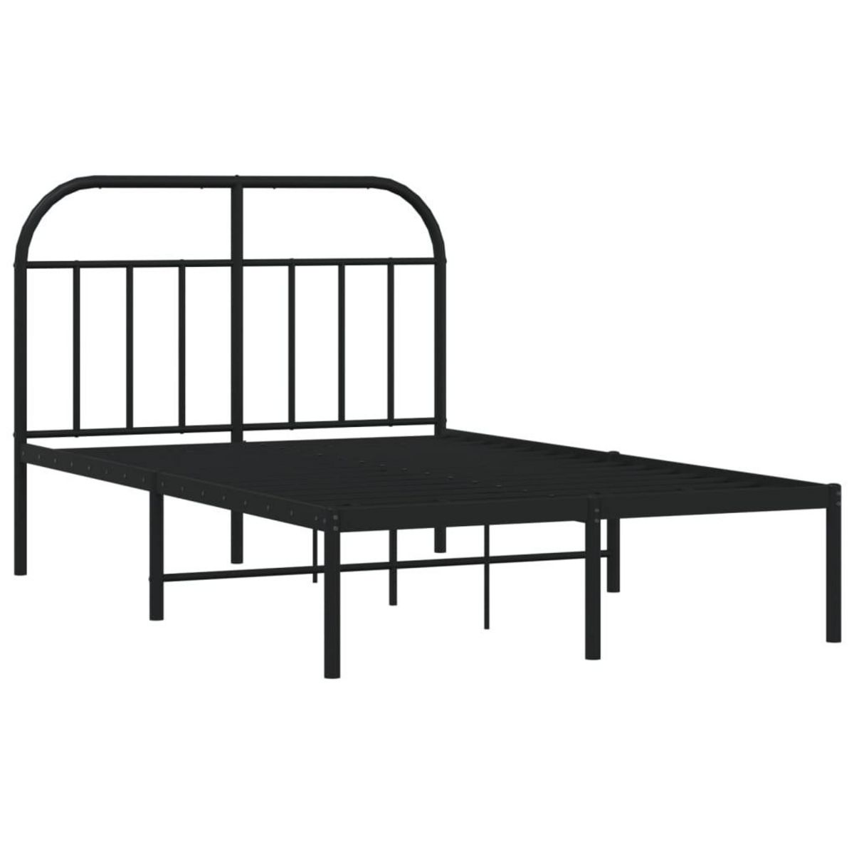 VIDAXL Cadre de lit metal sans matelas avec tete de lit noir 120x200cm