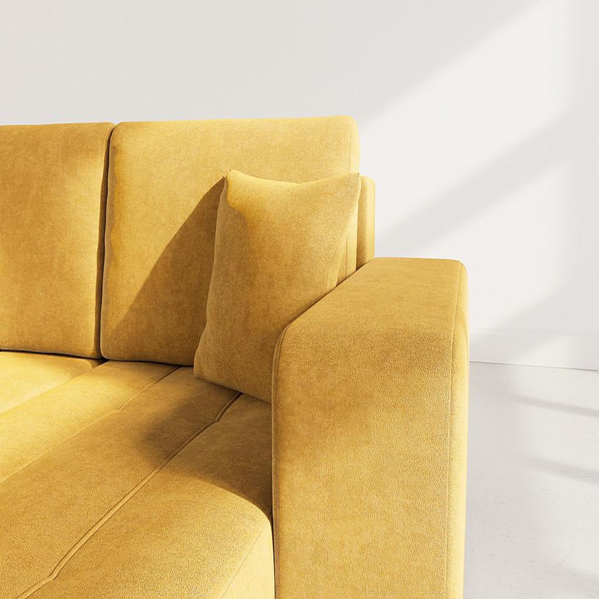 BEST MOBILIER Nicole - canapé d'angle réversible 4 places convertible avec coffre en tissu