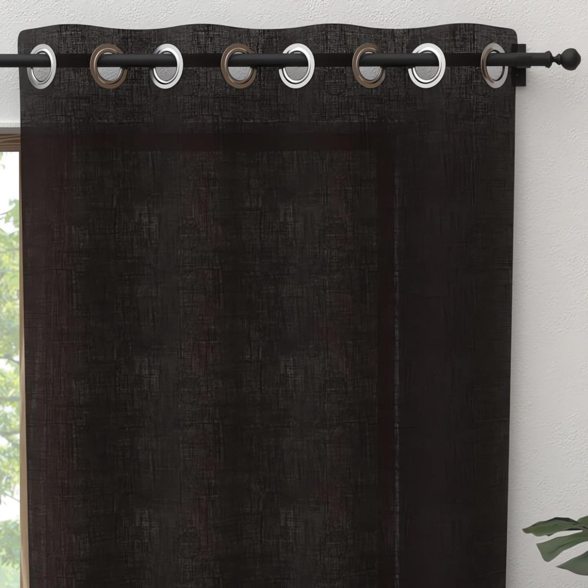 SOLEIL D'OCRE Rideau à oeillets pur coton PANAMA, par Soleil d'Ocre