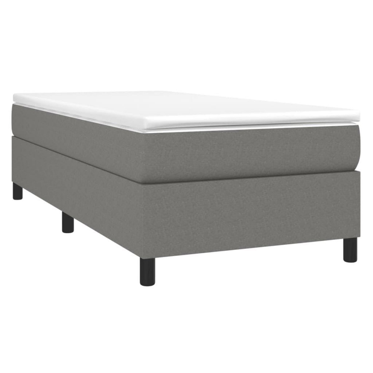 VIDAXL Sommier a lattes de lit avec matelas Gris fonce 80x200 cm Tissu