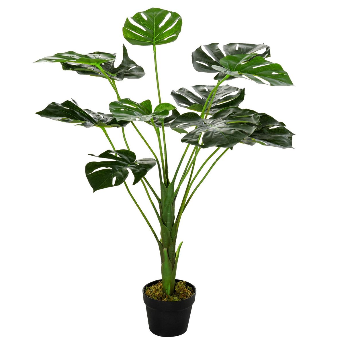 OUTSUNNY Arbre artificiel plante artificielle Monstera H. 85 cm tronc branches lichen feuilles de tortue grand réalisme pot inclus