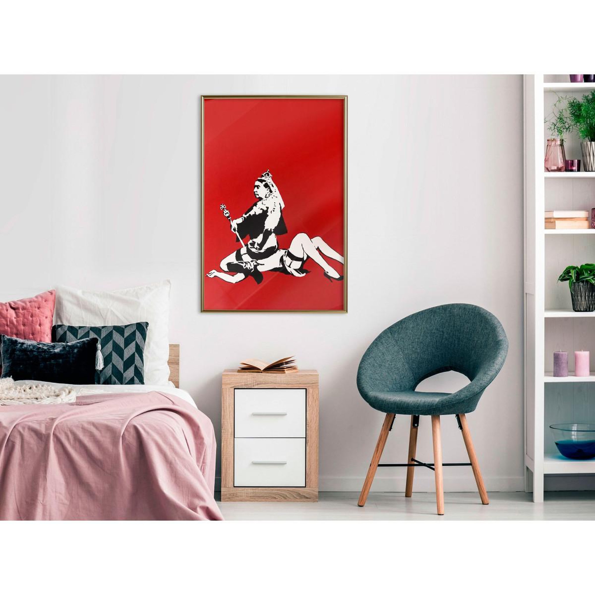 Voir la diapositive 2 : Paris Prix Affiche murale encadrée  banksy queen victoria