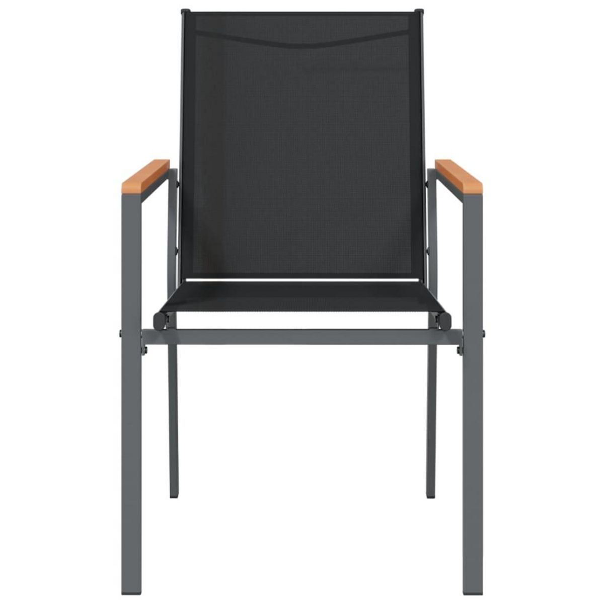 VIDAXL Chaises de jardin lot de 2 noir 55x61,5x90cm textilene et acier