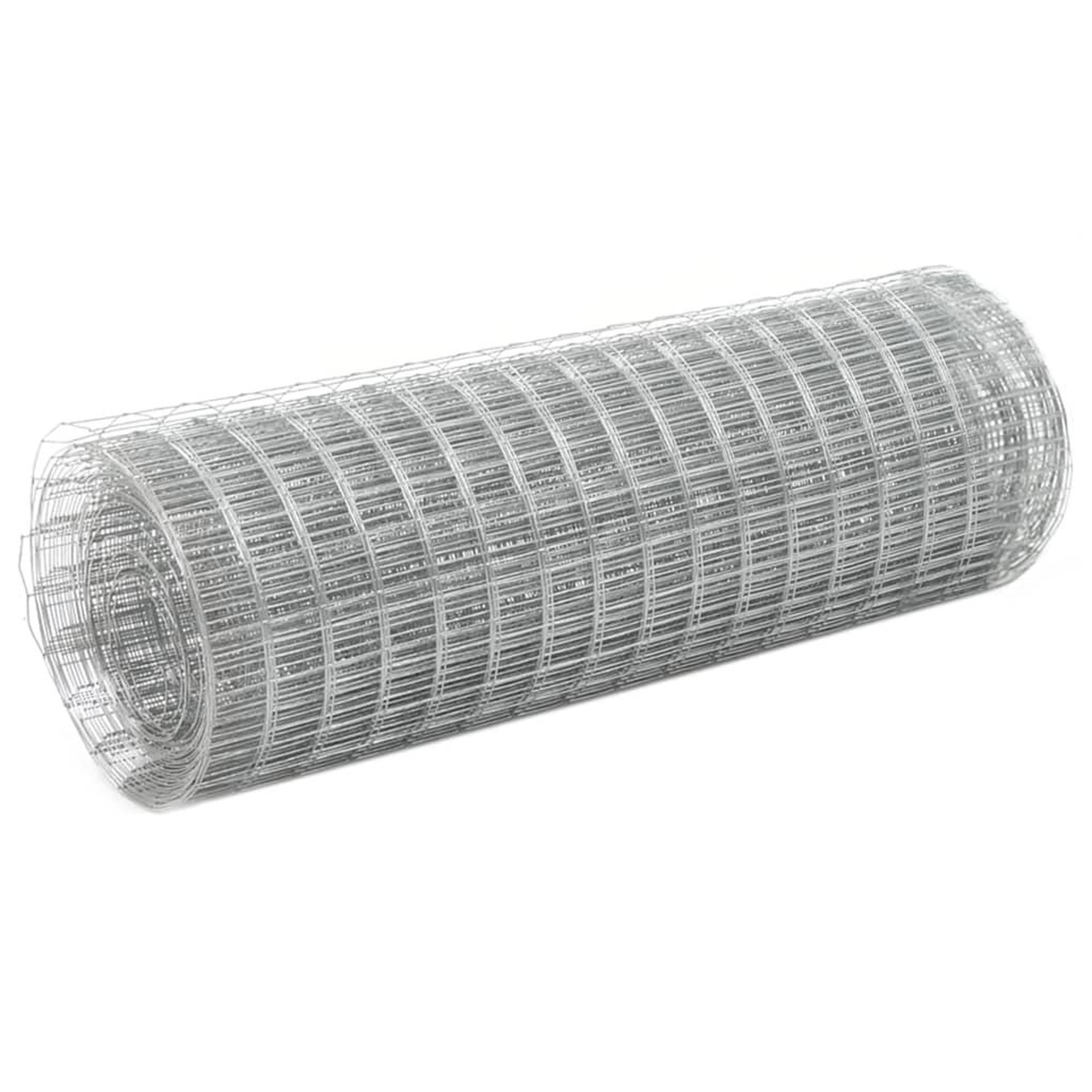 VIDAXL Grillage pour voliere acier galvanise 10x0,5 m argente