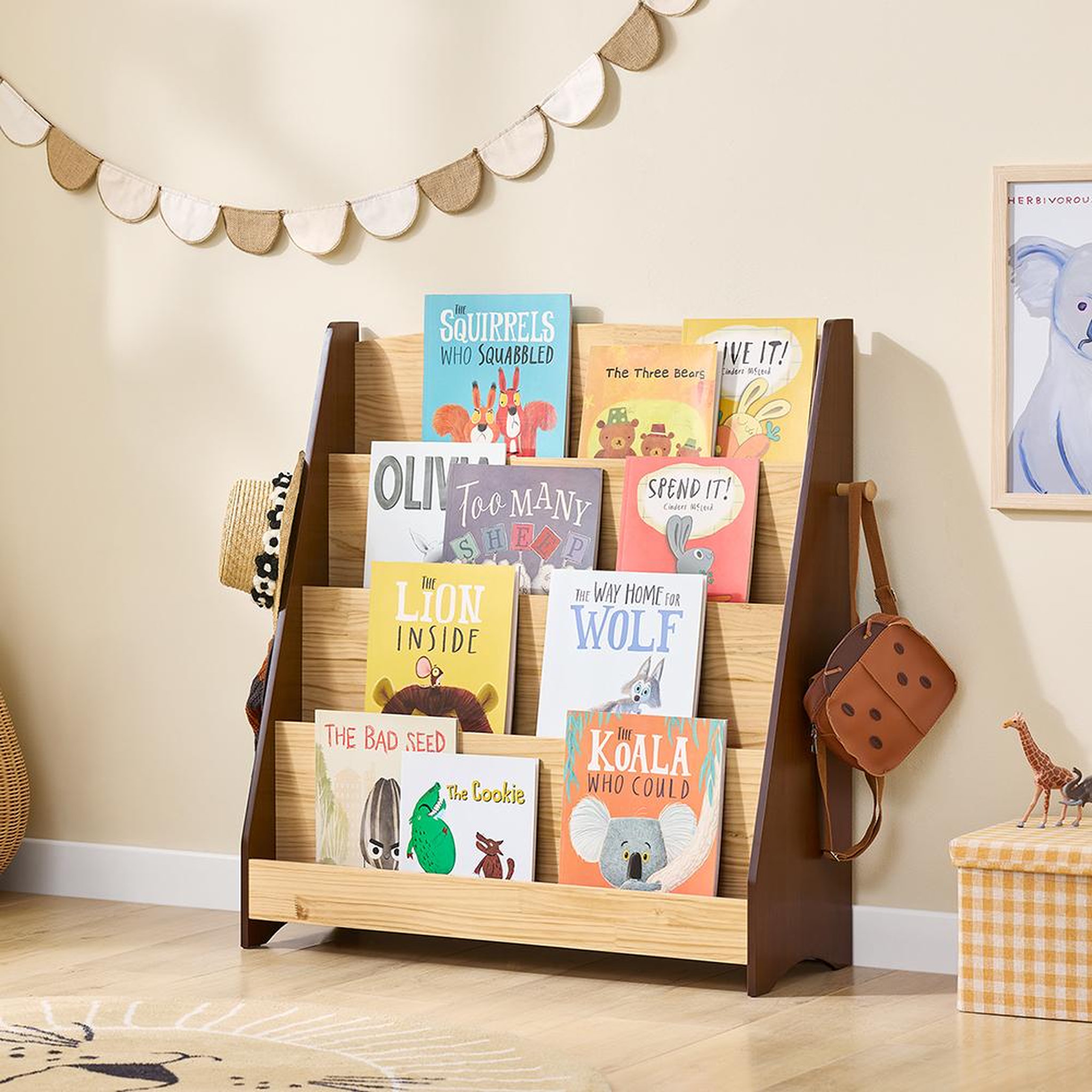 Voir la diapositive 4 : SOBUY SoBuy - Bibliothèque Enfant à 4 étagères - Nordique - KMB32
