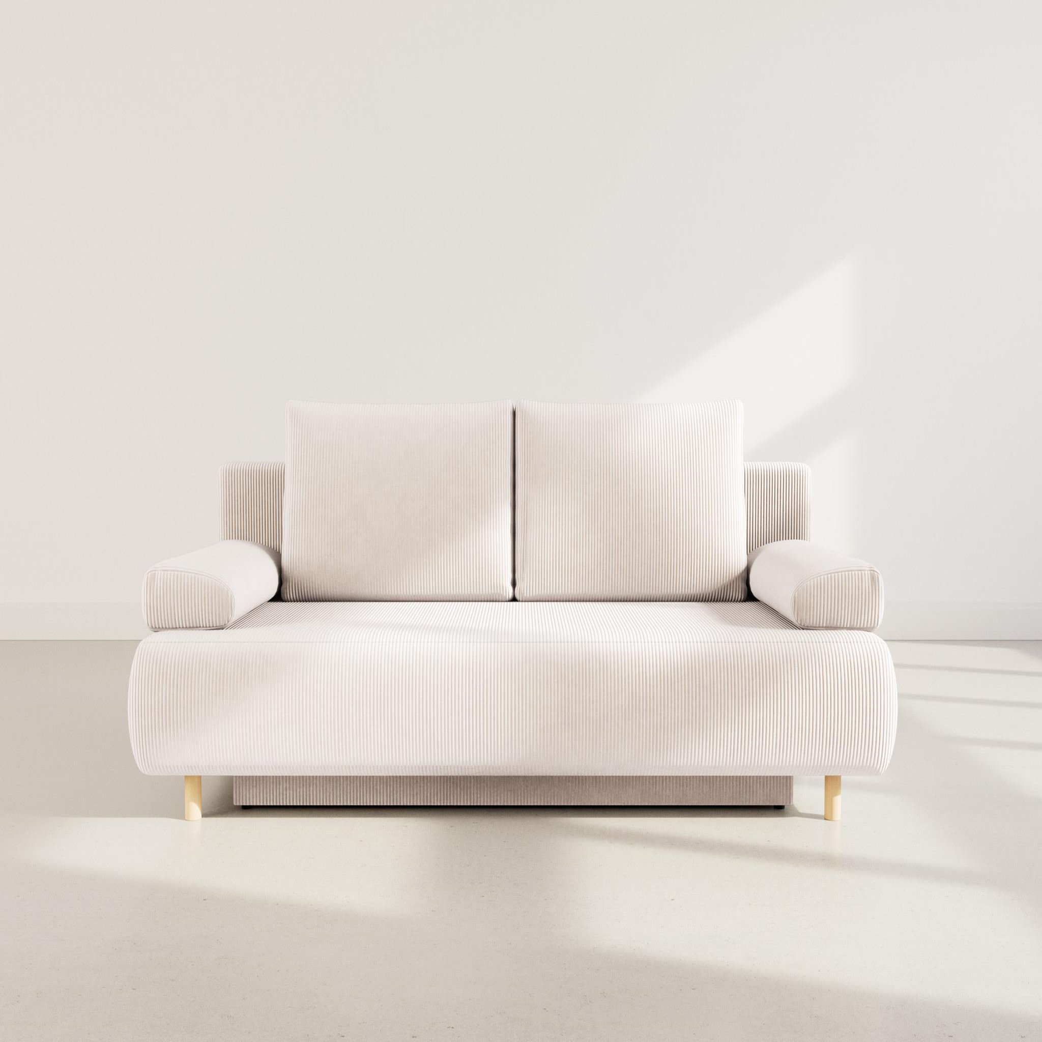 Voir la diapositive 5 : BEST MOBILIER Sophie - canapé droit 3 places convertible avec coffre en velours côtelé