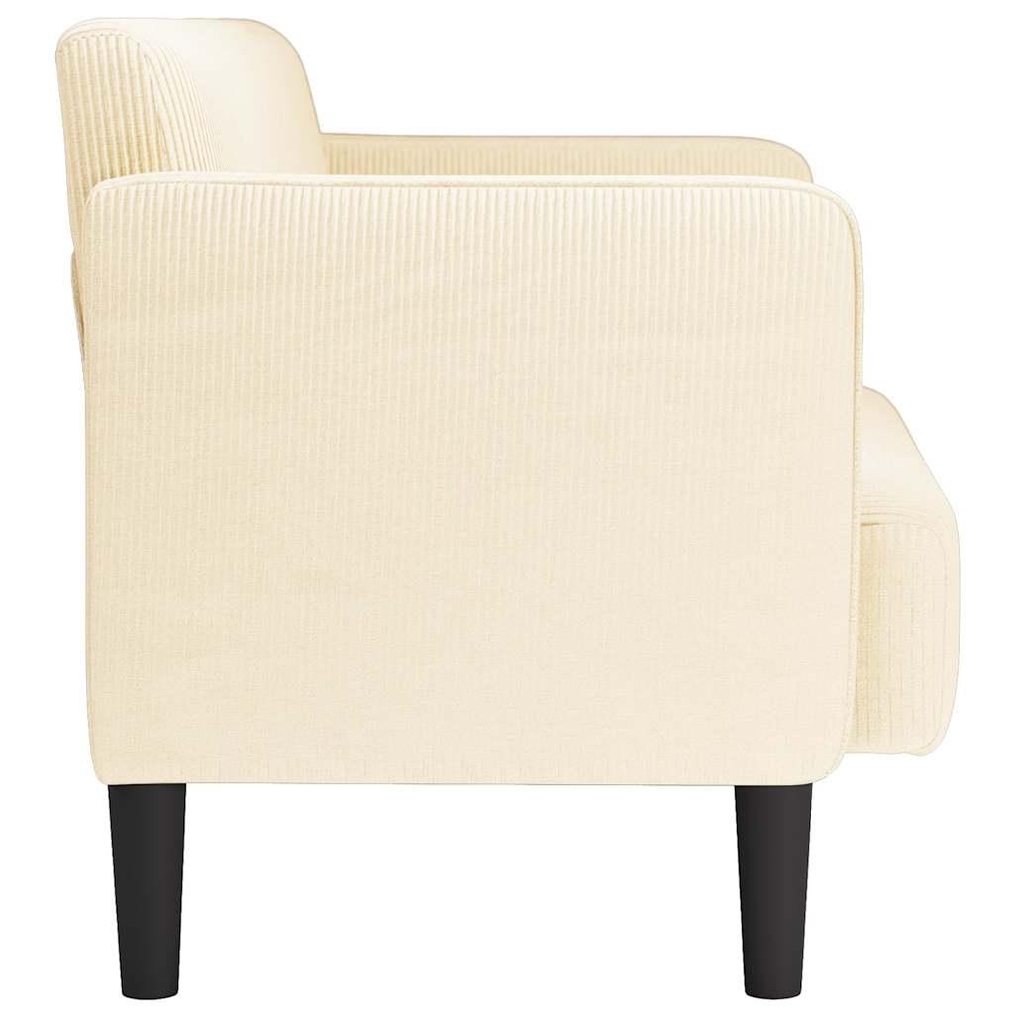 Voir la diapositive 4 : VIDAXL Canape causeuse creme 109 cm tissu velours cotele