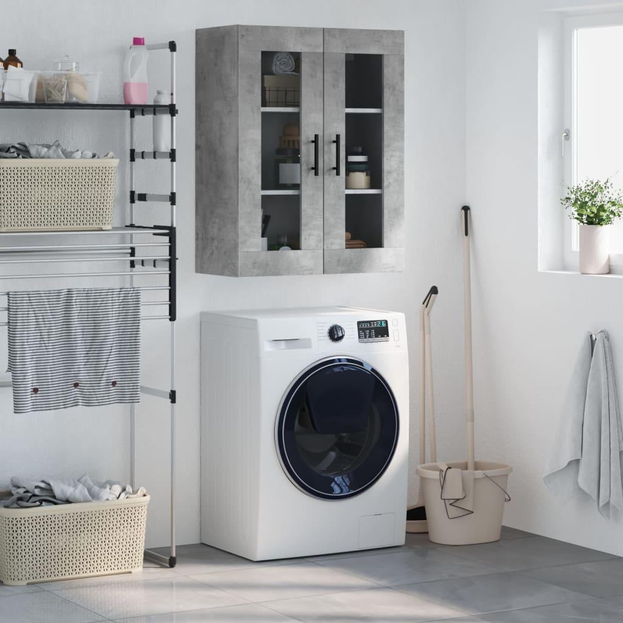VIDAXL Armoire murale gris beton 69,5x34x90 cm