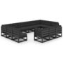 Voir la diapositive 2 : VIDAXL Salon de jardin 13 pcs avec coussins noir bois de pin massif