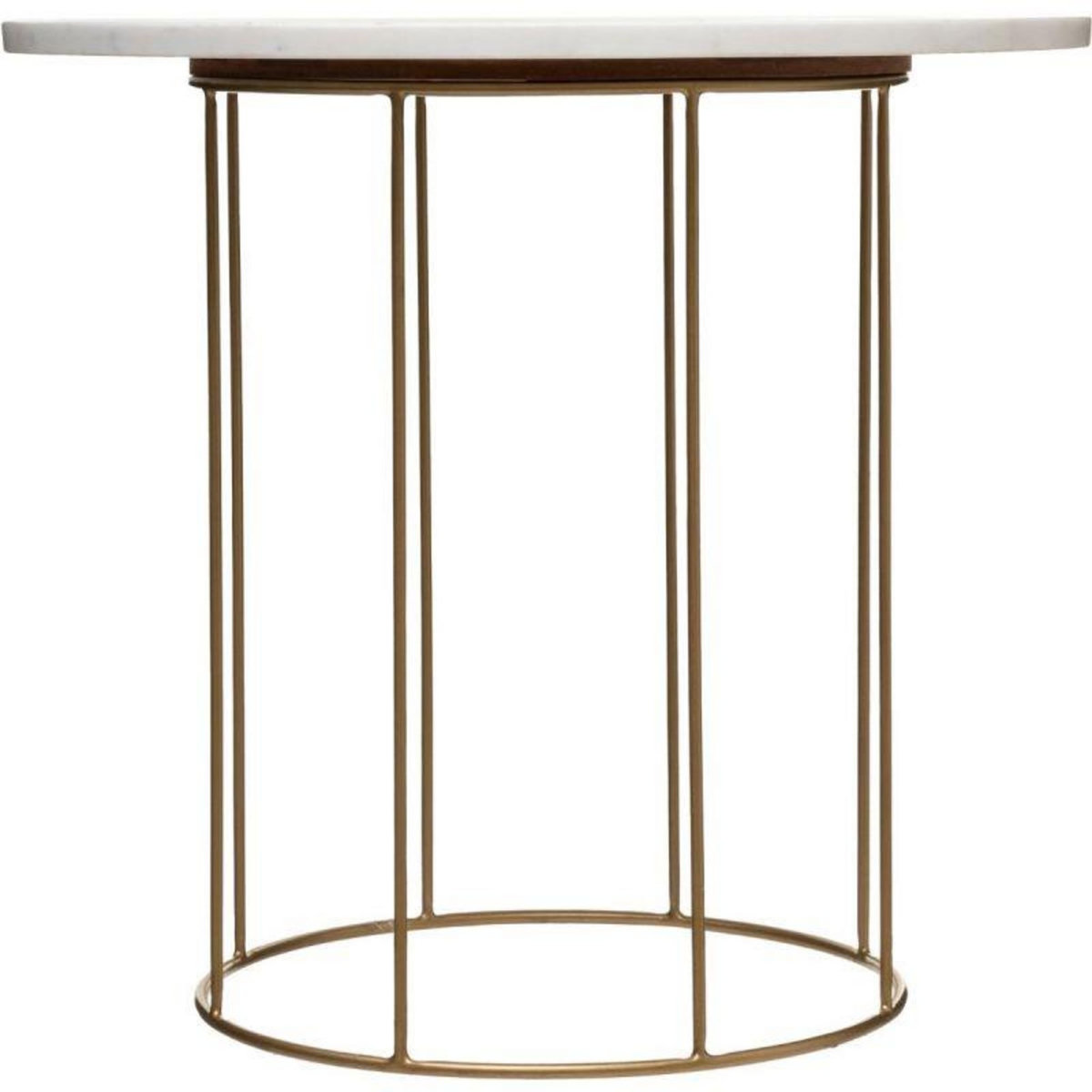  Lot de 2 Tables d'Appoint  Good  60cm Blanc & Or