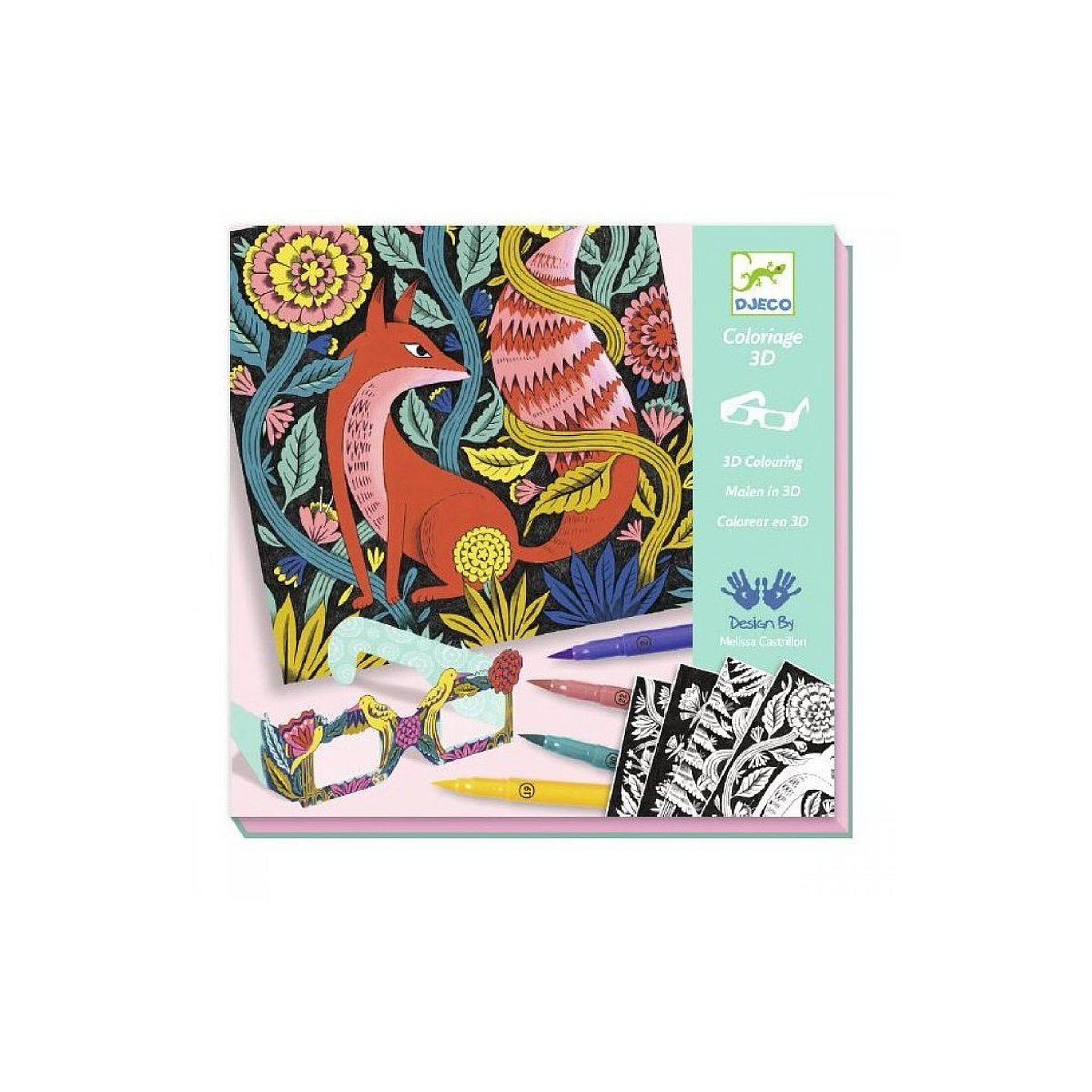 Voir la diapositive 2 : Djeco Coloriage 3d foret fantastique