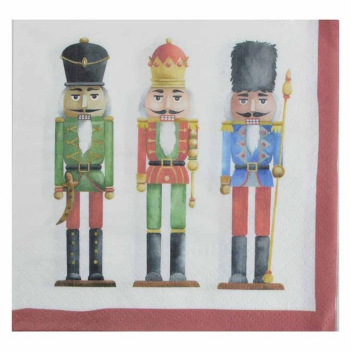 Paris Prix Lot de 20 Serviettes en Papier  Casse Noisette  33x33cm Rouge