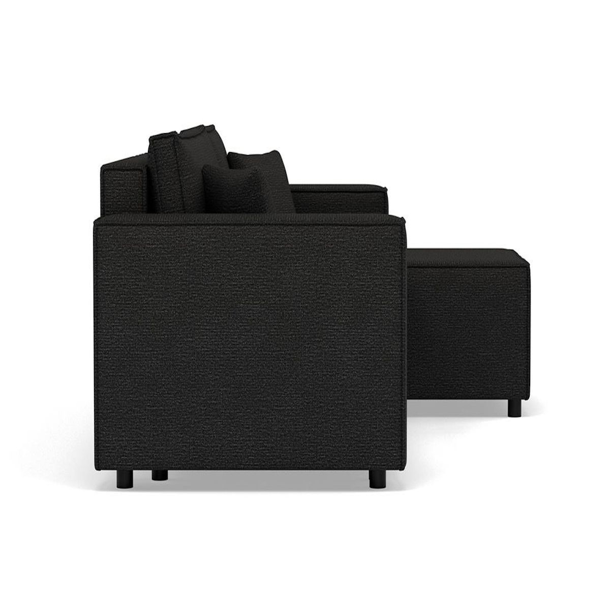 BEST MOBILIER Jonas - canapé d'angle réversible 4 places convertible avec coffre en tissu texturé
