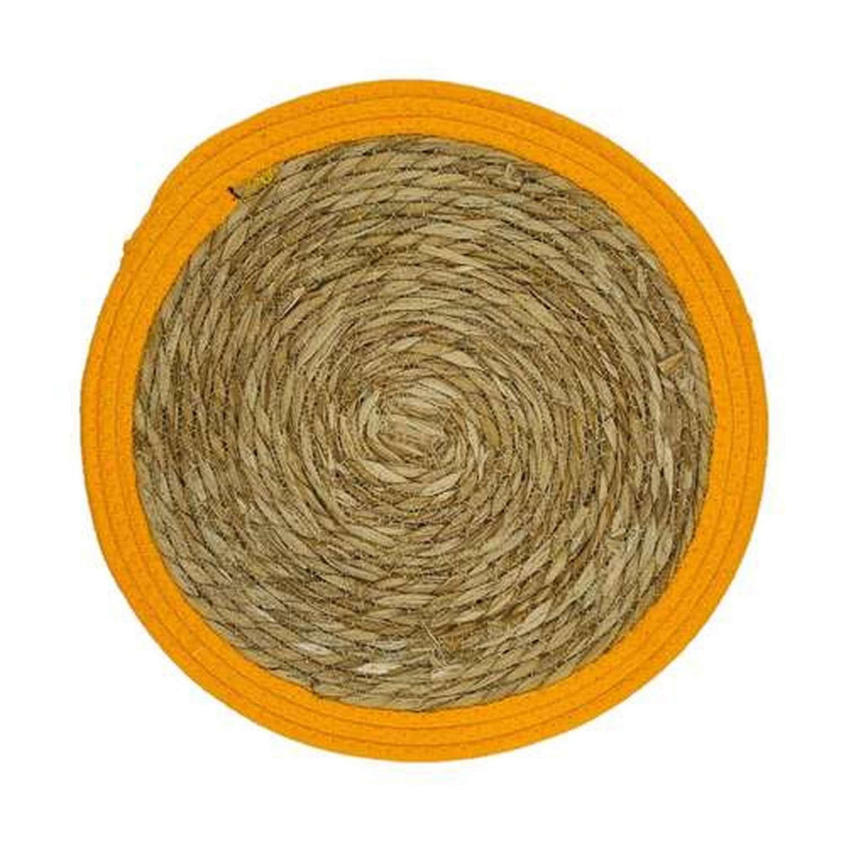 TOILINUX Lot de 6 sets de table rond en roseau et coton Pop