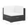 Voir la diapositive 6 : VIDAXL Salon de jardin 7 pcs avec coussins Resine tressee Noir
