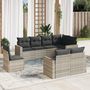 Voir la diapositive 1 : VIDAXL Salon de jardin 8 pcs avec coussins gris clair resine tressee