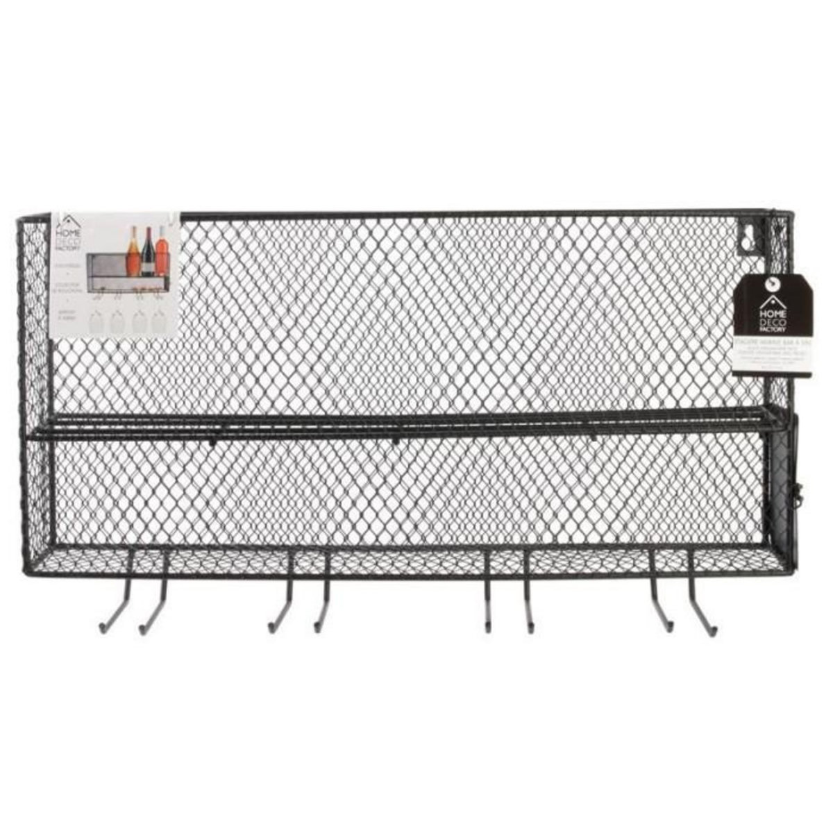 Paris Prix Support Mini Bar à Vin  Rack  48cm Noir
