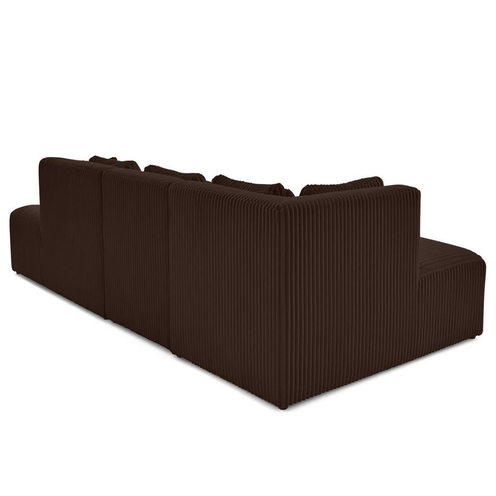 Voir la diapositive 4 : LISA DESIGN Victoire - canapé modulable d'angle gauche 5 places en velours côtelé grosses côtes