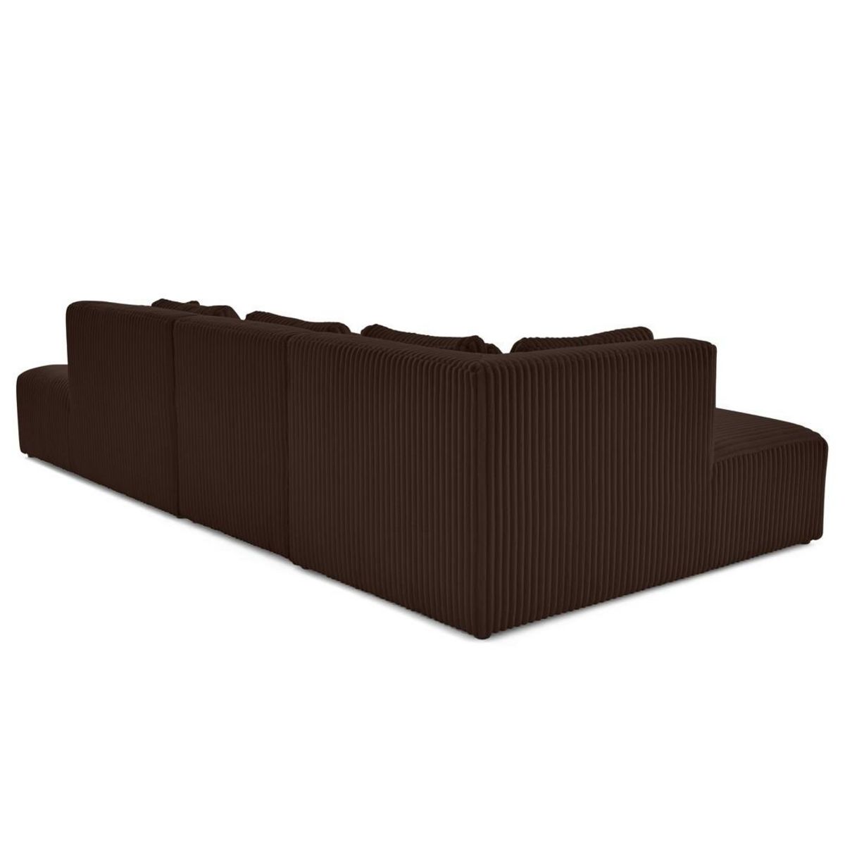 LISA DESIGN Victoire - canapé modulable d'angle gauche 5 places en velours côtelé grosses côtes