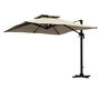 Voir la diapositive 1 : OUTSUNNY Parasol déporté carré 3 x 3 m - inclinable, pivotant - manivelle, piètement - alu toile haute densité 250 g/m² kaki