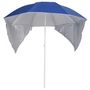 Voir la diapositive 2 : VIDAXL Parasol de plage avec parois laterales bleu 215 cm